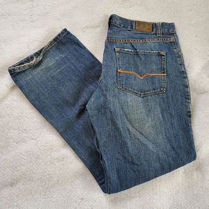 Carbon Distressed Boot Cut Jeans, 32x34